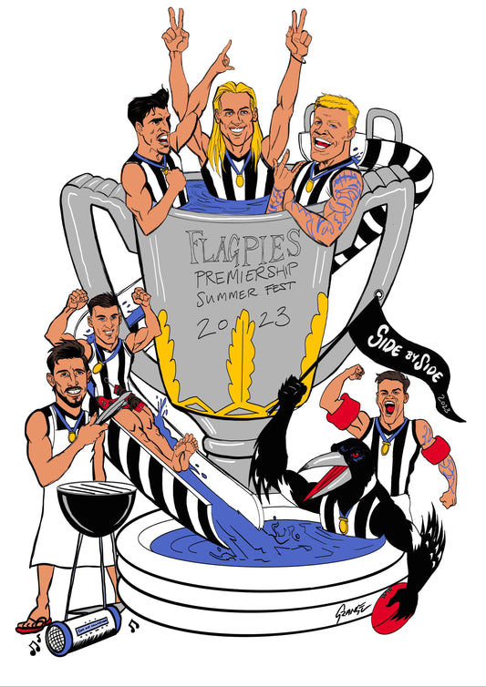 'Flagpies Premiers Summer Fest' Print, By Grange Wallis (UNFRAMED)