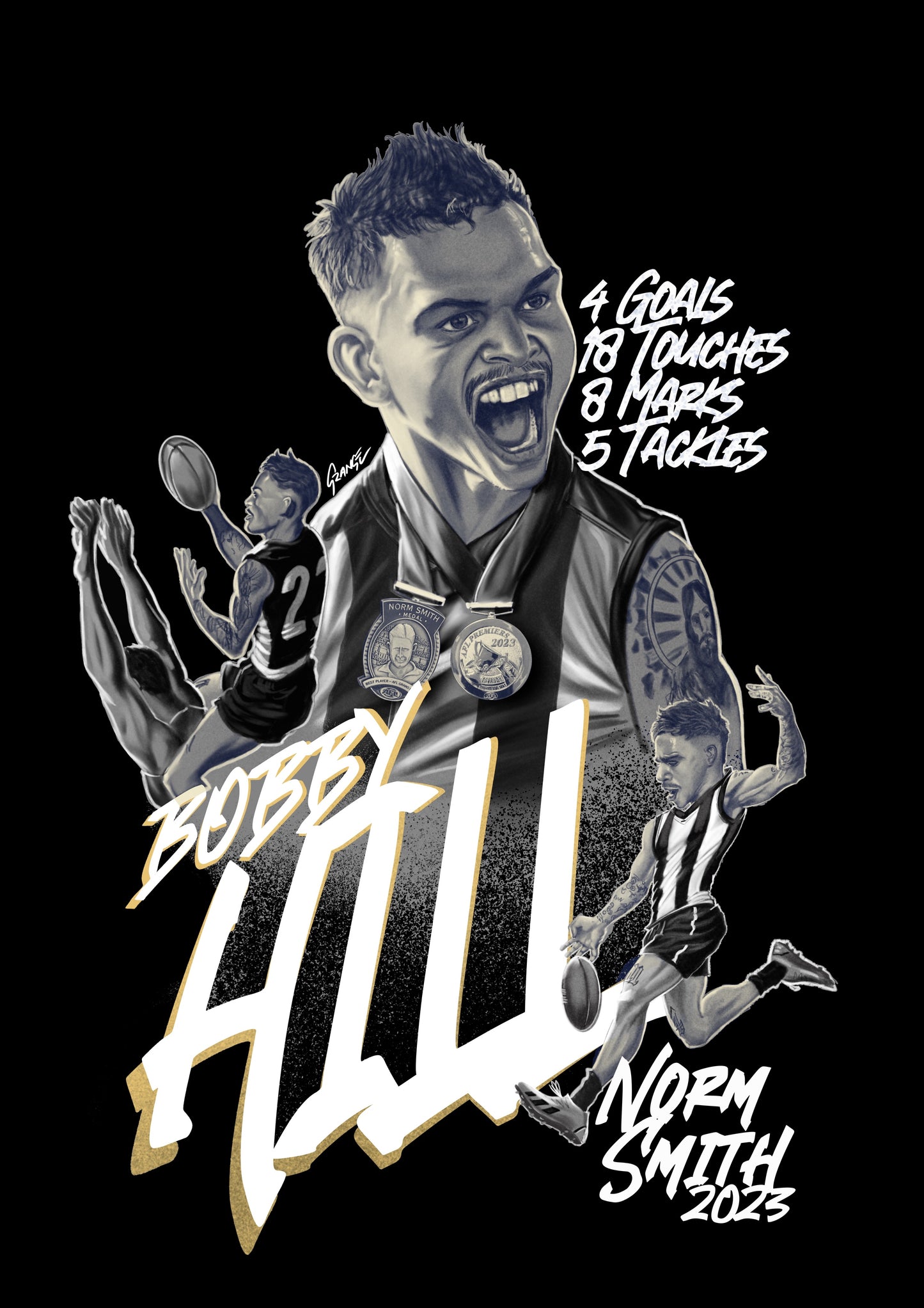 Bobby Hill - Norm Smith Print, By Grange Wallis (UNFRAMED)