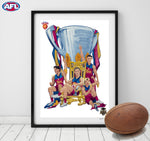Brisbane Lions - Premiership Cup 2025 - Fine Art Poster By Grange Wallis (UNFRAMED)
