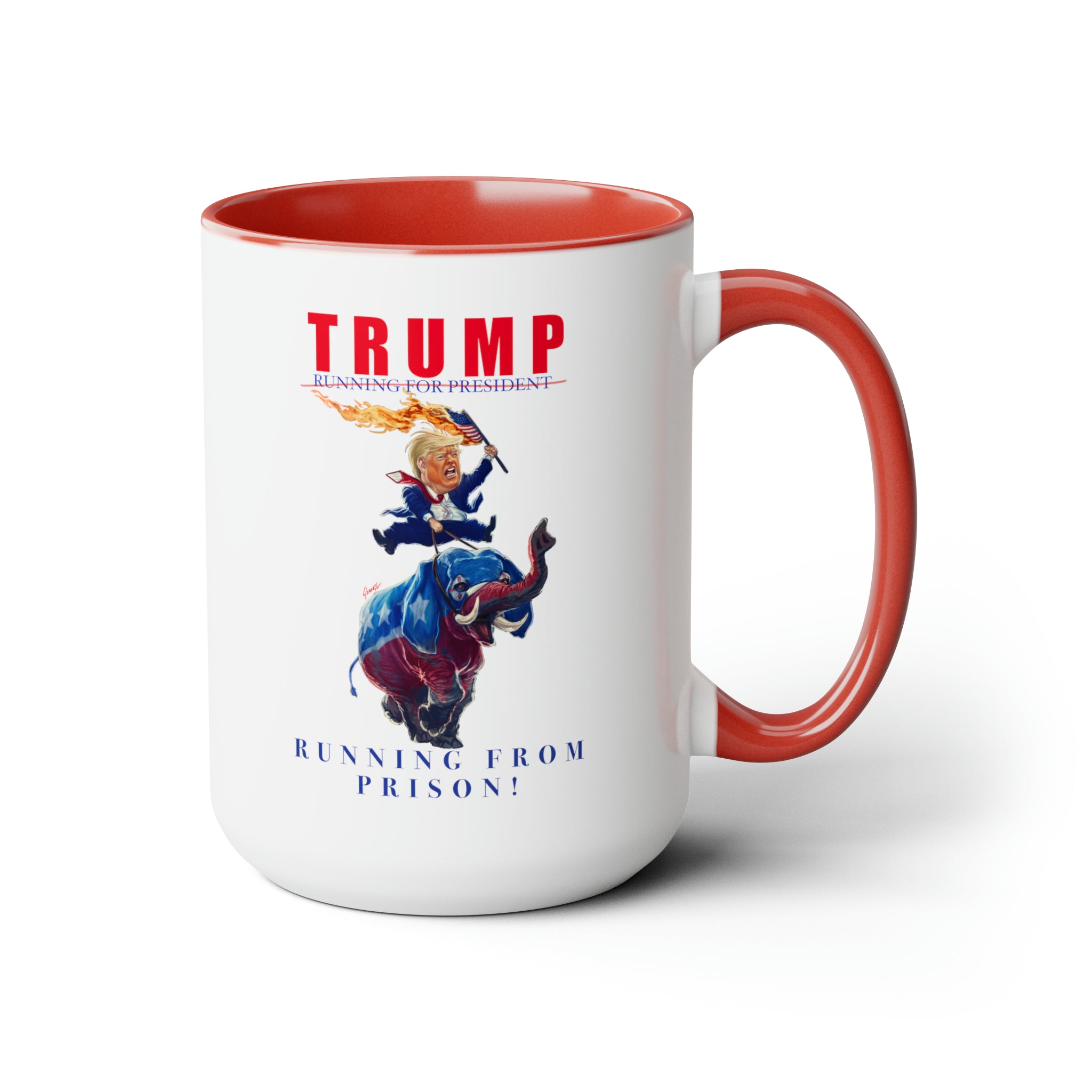 Trump For Prison - Two-Tone Coffee Mugs, 15oz