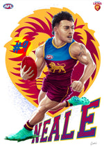 Brisbane Lions - Lachie Neale - Player Caricature, Fine Art Poster By Grange Wallis (UNFRAMED)
