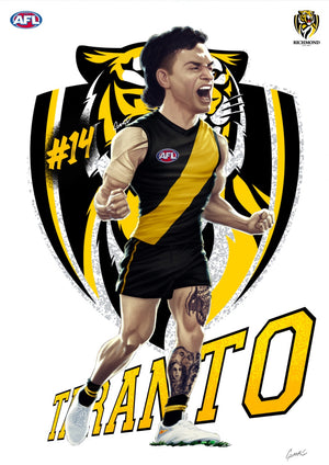 Richmond Tigers - Tim Taranto - Player Caricature, Fine Art Poster By Grange Wallis (UNFRAMED)