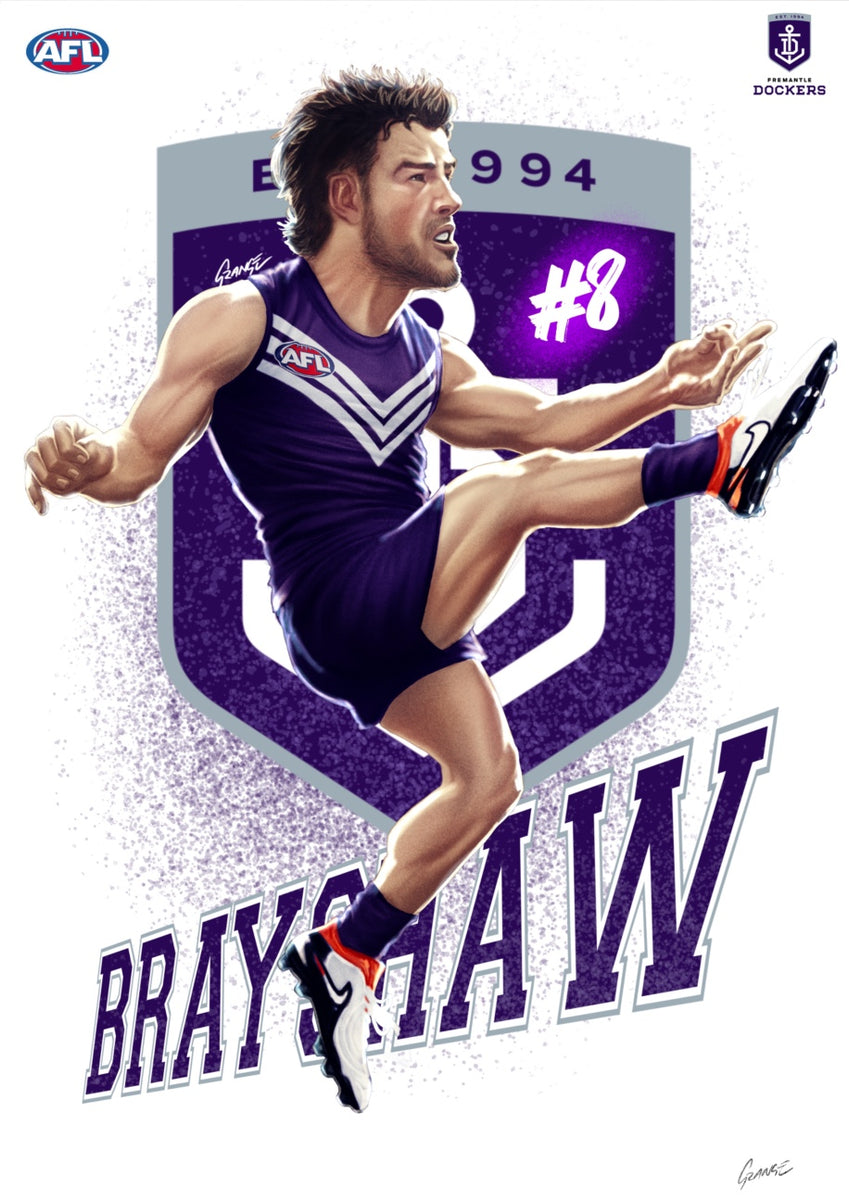 Fremantle Docker - Andrew Brayshaw - Player Caricature, Fine Art Poste ...