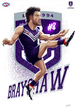 Fremantle Docker - Andrew Brayshaw - Player Caricature, Fine Art Poster By Grange Wallis (UNFRAMED)
