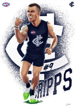 Carlton Blues - Patrick Cripps- Player Caricature, Fine Art Poster By Grange Wallis (UNFRAMED)