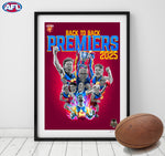 Brisbane Lions - Premiers - Back to Back 2025 - Fine Art Poster By Grange Wallis (UNFRAMED)