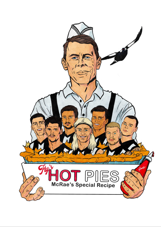 'Fly's Hot Pies' Print, By Grange Wallis (UNFRAMED)
