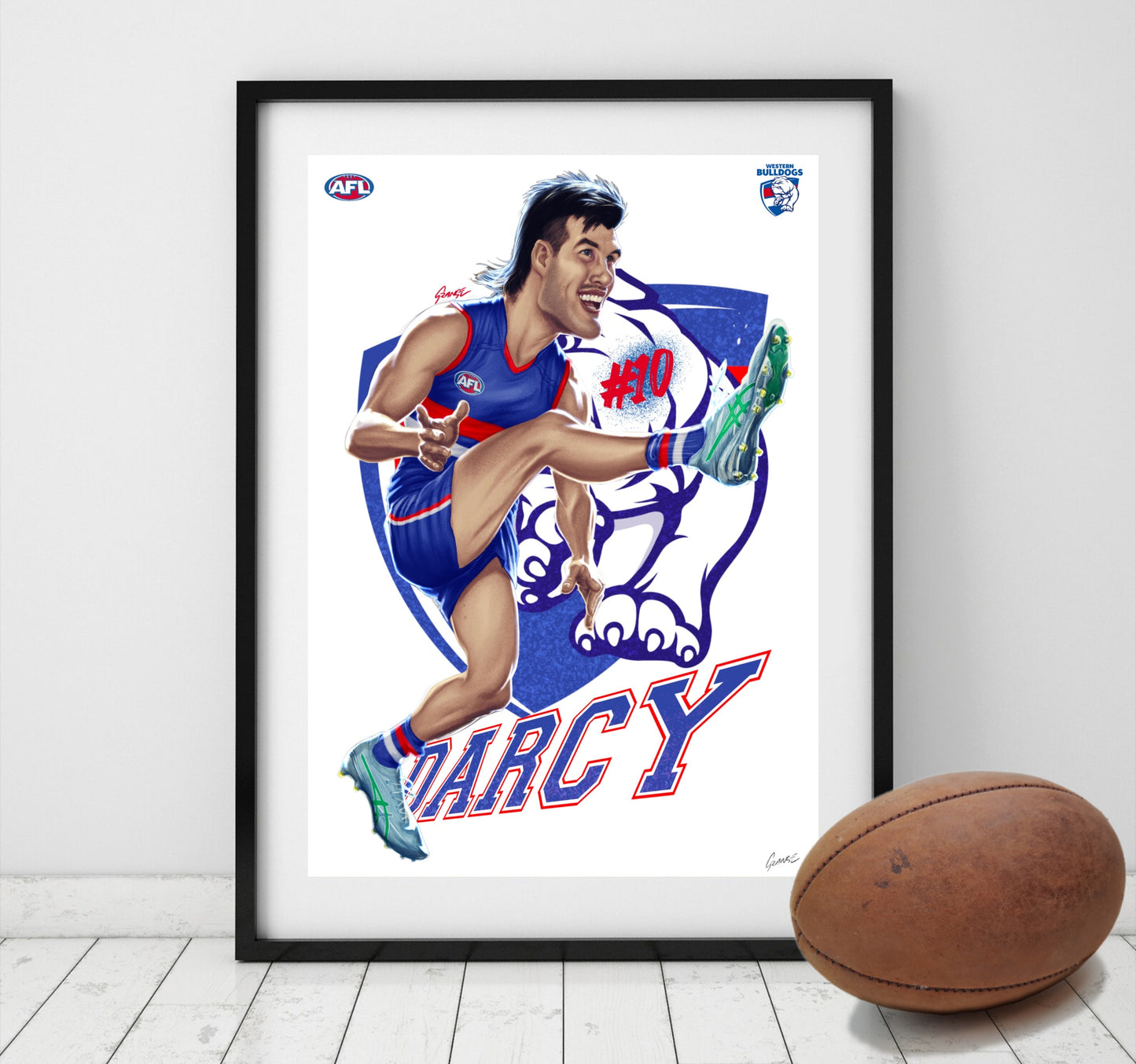 Western Bulldogs – Sam Darcy | AFL Player Caricature Poster by Grange Wallis