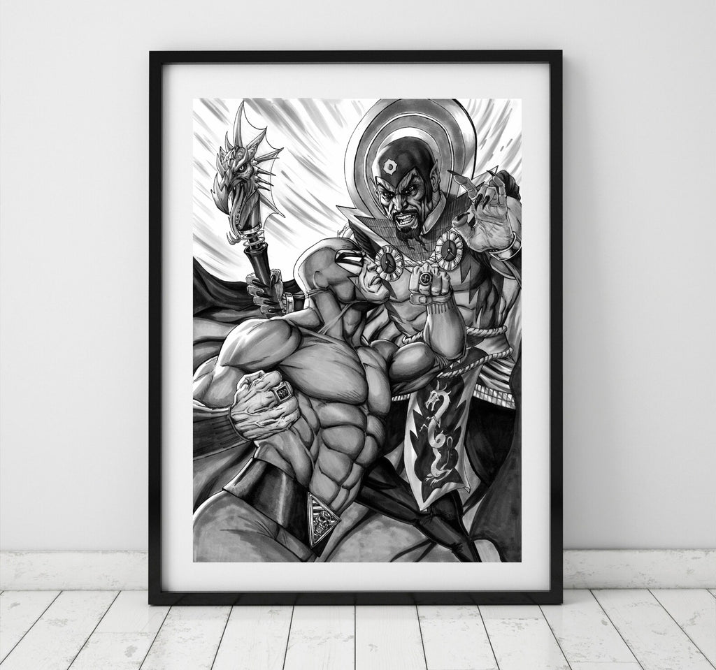 The Phantom Villains -  The Phantom VS Ming The Merciless - Original Art